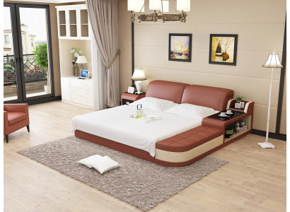 Design Leather Bed Luxury Upholstery Beds Double Modern Marriage 140/160/180 cm