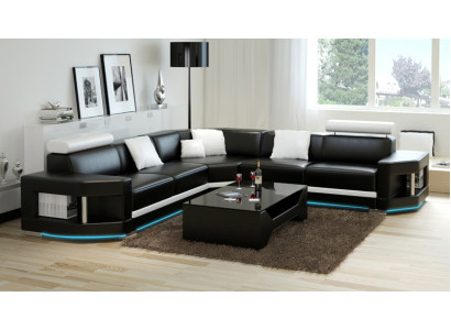 Leather Sofa Sofa Modern Couch Living landscape Corner sofa Suite Decor Design