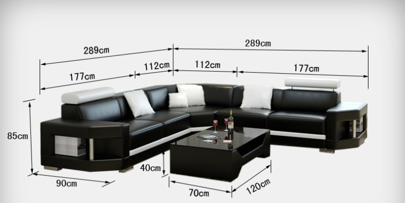 Leather Sofa Sofa Modern Couch Living landscape Corner sofa Suite Decor Design
