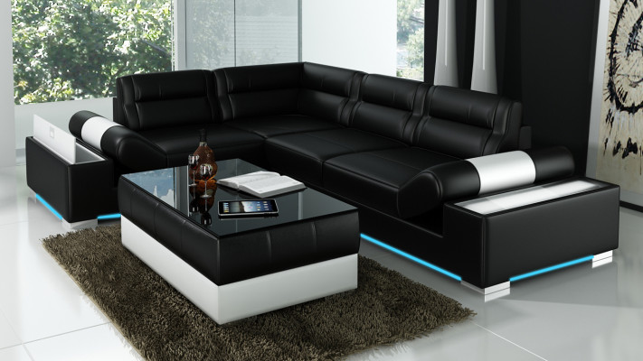 Leather sofa decor sofa couch living landscape corner sofa suite design modern