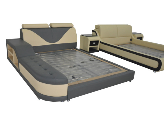 Design Luxury Bed Upholstery Marriage Hotel Modern Beds Leather 140/160/180/200 cm