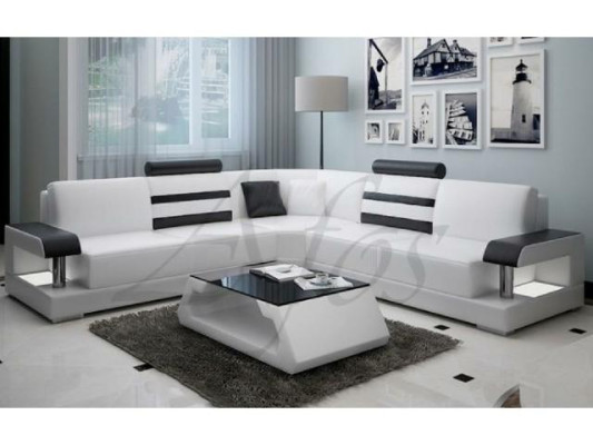 Living landscape Upholstery Corner Corner Sofa Couch Suite Landscape Leather new - 2723B