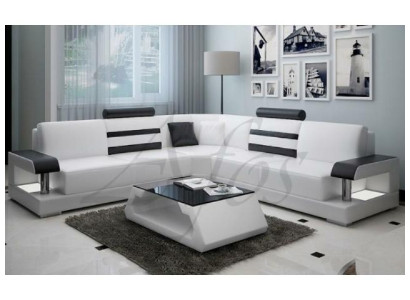 Living landscape Upholstery Corner Corner Sofa Couch Suite Landscape Leather new - 2723B