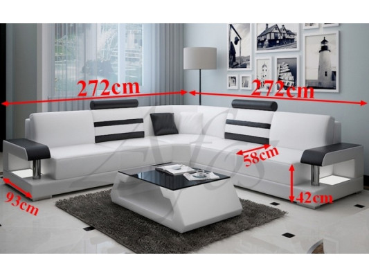 Living landscape Upholstery Corner Corner Sofa Couch Suite Landscape Leather new - 2723B