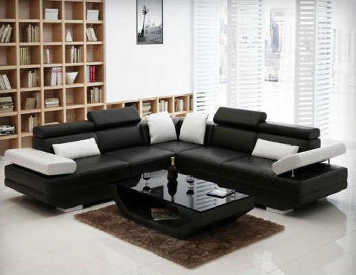 Living landscape Upholstery Corner Corner Sofa Couch Suite Landscape Leather - AlfredB