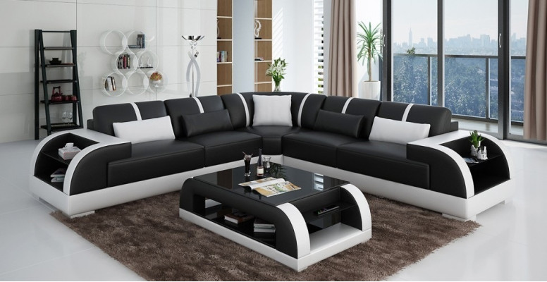 Living landscape Corner sofa Designer Sofa Corner sofa Upholstery Seat Corner new Rodos SW