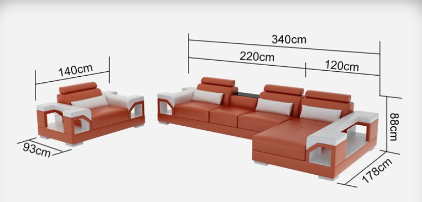 Leather sofa Living landscape Corner sofa Armchair Couch Suite Design Modern Sofa G8010E