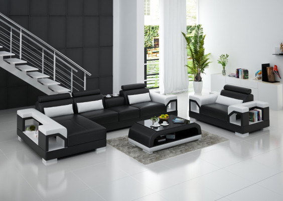 Leather sofa Living landscape Corner sofa Armchair Couch Suite Design Modern Sofa G8010E