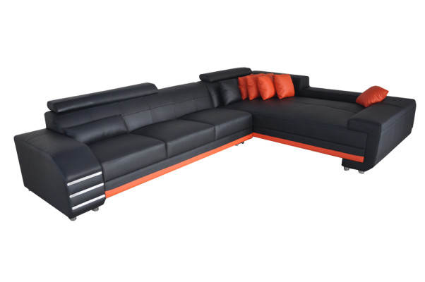 Corner Leather Sofa Couch Upholstery Seat Suite Living landscape Design XXL
