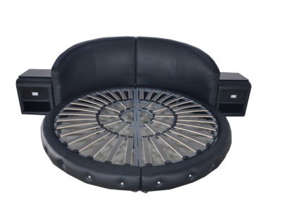 Round Luxury Leather Design Upholstery Beds Double Modern Round Bed