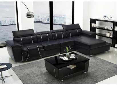 Leather Sofa Couch Upholstery Designer Sofa Leather Sofas Sofa L-shape Sofa G8048C Black