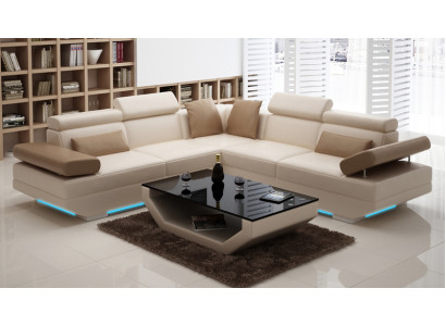 Leather sofa Sofa Couch Living landscape Corner sofa Suite Design Modern Sofa K5009B