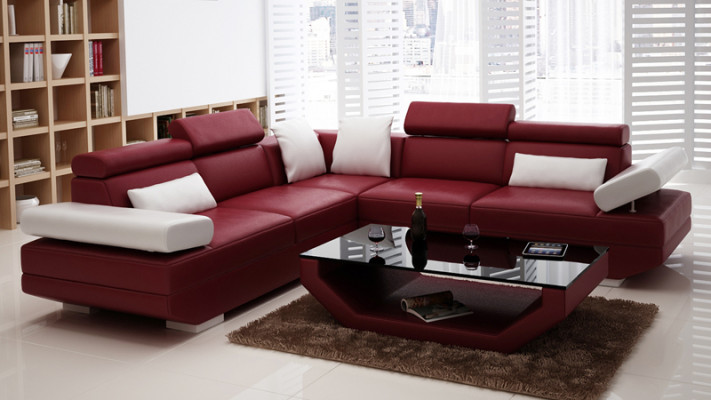 Leather sofa Sofa Couch Living landscape Corner sofa Suite Design Modern Sofa K5009B