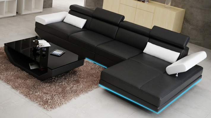Leather sofa sofa couch living landscape corner sofa modern suite decor design