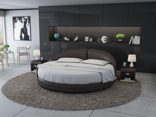 Round bed Design Bed Upholstered bed Designer bed Upholstery Round XXL Luxury King Size