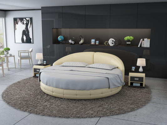 Round bed Design Bed Upholstered bed Designer bed Upholstery Round XXL Luxury King Size