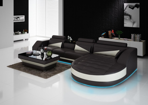 Sofa Leather Sofa Couch Living landscape Modern Corner Corner sofa Design Suite