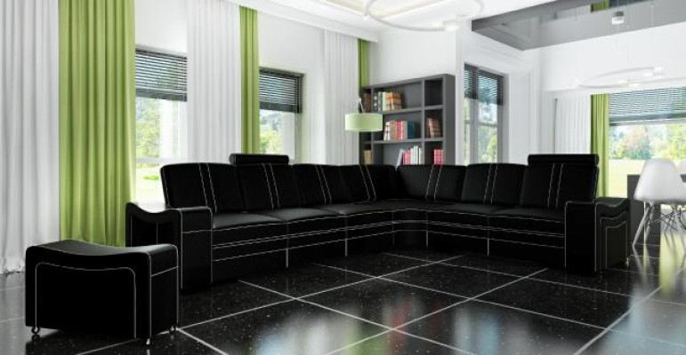 LEATHER SOFA XXL Living landscape Suite Leather Corner sofa Suite Corner sofa Upholstery