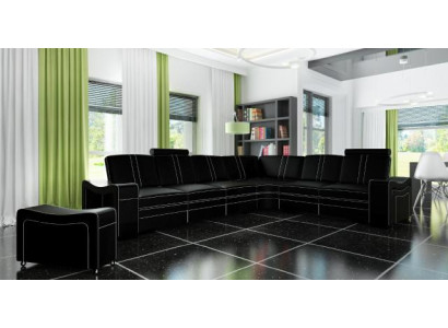 LEATHER SOFA XXL Living landscape Suite Leather Corner sofa Suite Corner sofa Upholstery