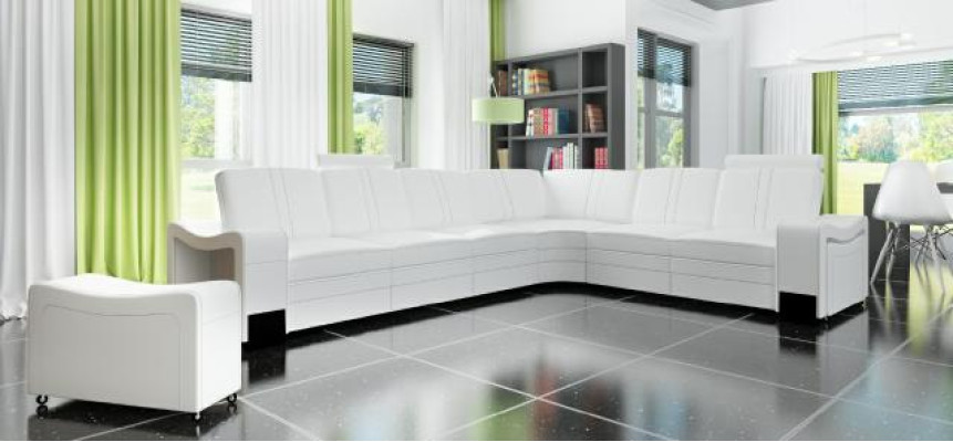 LEATHER SOFA XXL Living landscape Suite Leather Corner sofa Suite Corner sofa Upholstery