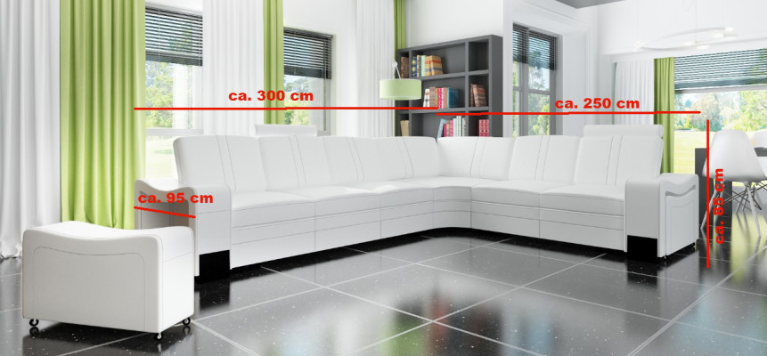 LEATHER SOFA XXL Living landscape Suite Leather Corner sofa Suite Corner sofa Upholstery