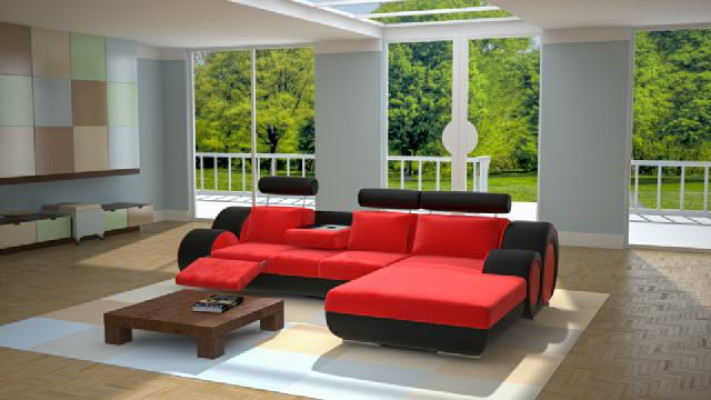 Designer Suite Living landscape Corner sofa Couch Sofa Upholstery Leather sofa Sofas new