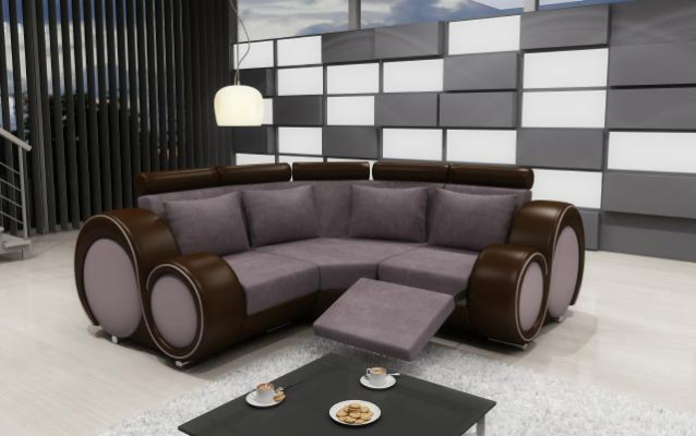 Corner Leather Textile Fabric Couch Sofa Suite Living landscape Upholstery Corner new LMII