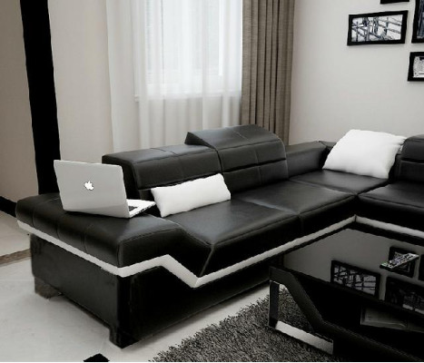 LEATHER SOFA XXL Living landscape COUCH DESIGN SOFA Corner sofa Corner sofa Sofa set new