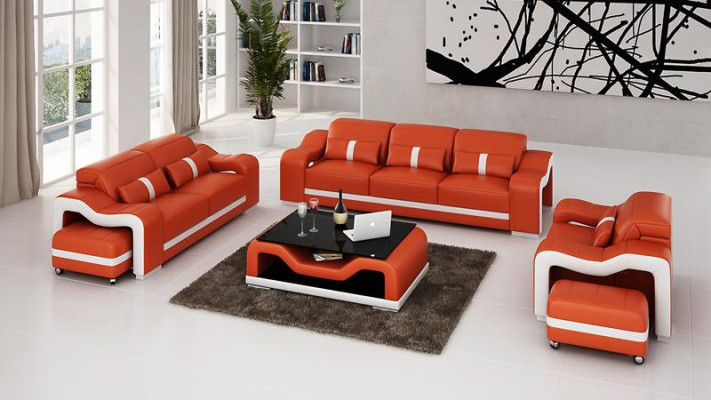 Design Sofa set Couch Upholstery Sofas Leather Modern 3+2 Seater Complete Set new