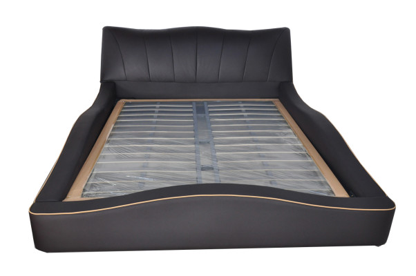 Luxury Design Leather Upholstery Hotel Bed Frame Frame Modern Beds Padded
