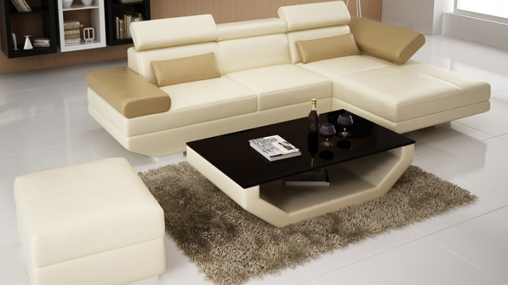 Leather sofa L-shape Couch Living landscape decor Corner sofa Suite Modern Design