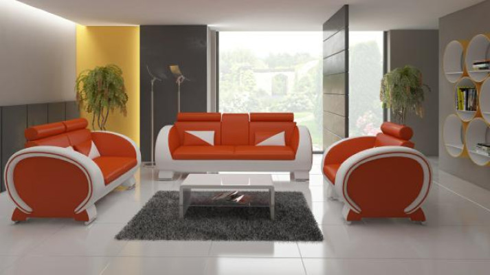 LEATHER SOFA LEATHER SOFA DESIGNER SOFA Suite 3+1 COUCH UPHOLSTERY SET Upholstery SOFA