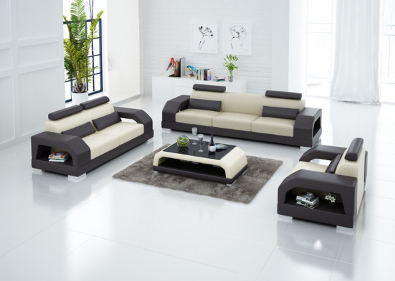 Leather sofa Couch Living landscape 3+2+1 Seater Suite Design Modern Sofa G8001D