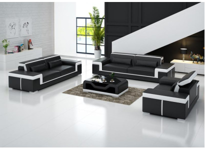 Design Couch Upholstery Sofas Leather Modern Sofa set 3+1 Seater Complete Set new