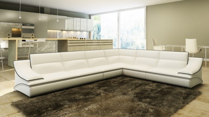 Leather sofa Couch Living landscape Corner sofa Corner Sofa Suite Design Modern