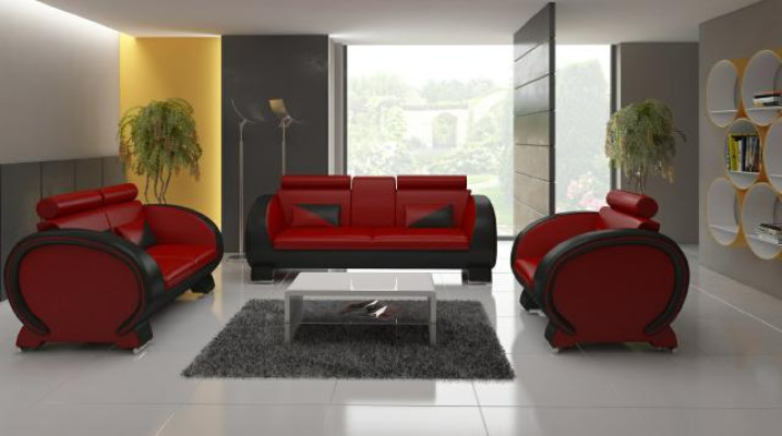Leather sofa sofa + USB sofa 3 seater relaxation couch with bar function Designer Suite