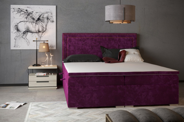 Boxspring Bed Hotel Double Bed Luxury Beds Upholstery 90/100/120/160/180x200cm
