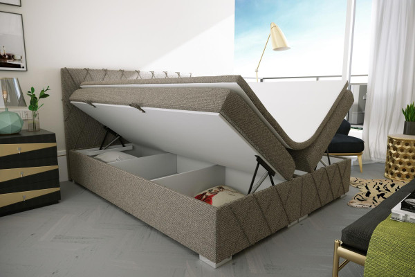 Box Spring Bed Complete Set Double Mattress Topper Beds Function Box Hotel