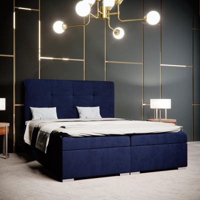 Blue's Boxspring Bed Hotel Double Luxury Beds Upholstery bed base function new