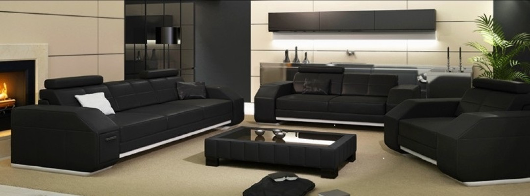 Leather sofa set 3+2+1 Leather Couch Upholstery Seat Designer Suite JarksonS