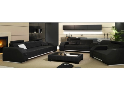Leather sofa set 3+2+1 Leather Couch Upholstery Seat Designer Suite JarksonS