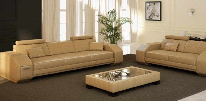 Leather sofa set 3+2+1 Leather Couch Upholstery Seat Designer Suite JarksonS