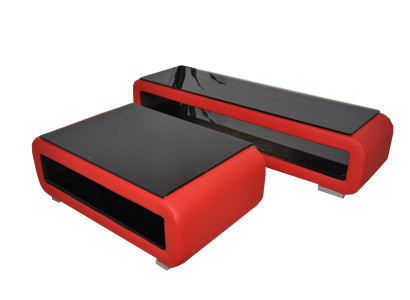Designer Coffee table Upholstery Leather Glass Modern Table CT9010 + TV cabinet