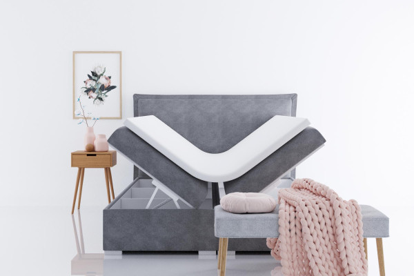Modern Hotel Box Spring Beds Double Luxury Bed Upholstery Box Function Fabric
