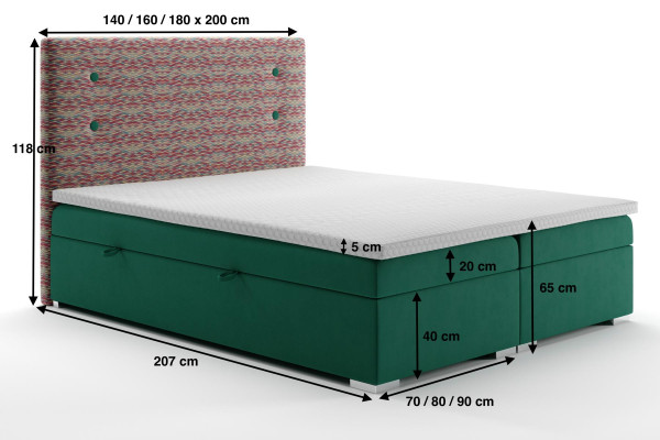 Box Spring Bed Function Hotel Double Complete Set Topper Mattress Beds Box