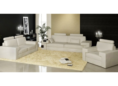Sofa set Sofa Couch Upholstery Seat Leather Suite Living landscape Light Nassau