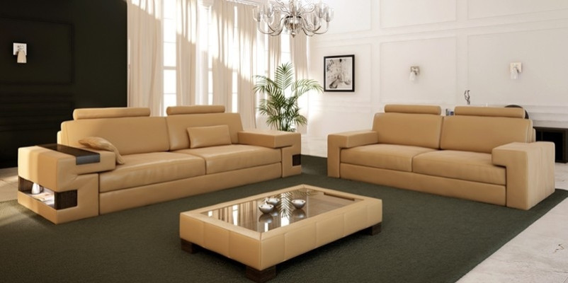 Sofa set Sofa Couch Upholstery Seat Leather Suite Living landscape Light Nassau