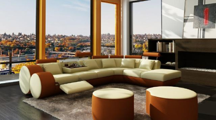 Corner sofa Sofa Couch Upholstery Living landscape Leather Corner Sofas Suite sofas Madird