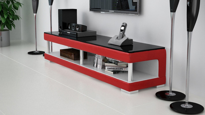 TV-cabinet TV Sideboard Leather Glass Table Television Wardrobe Table Lowboard Mo.C