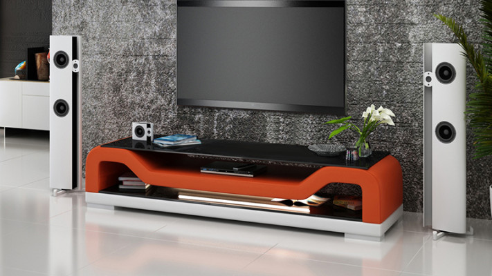 TV-cabinet TV Sideboard Leather Glass Table Television Wardrobe Lowboard Mo.F